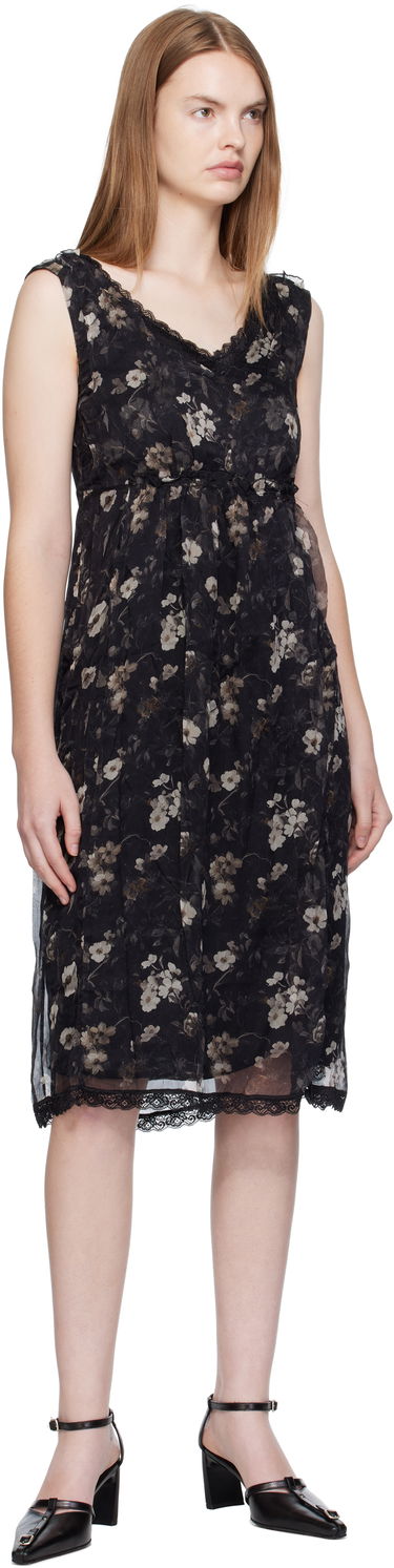 Klä R13 R13 Sleeveless V-Neck Floral Midi Dress Svart | R13WR476-R589A, 3