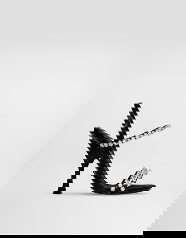 Sneakers och skor Dolce & Gabbana Dolce & Gabbana Rhinestone Chain Heeled Sandals Svart | CR1925AT3998S488, 0