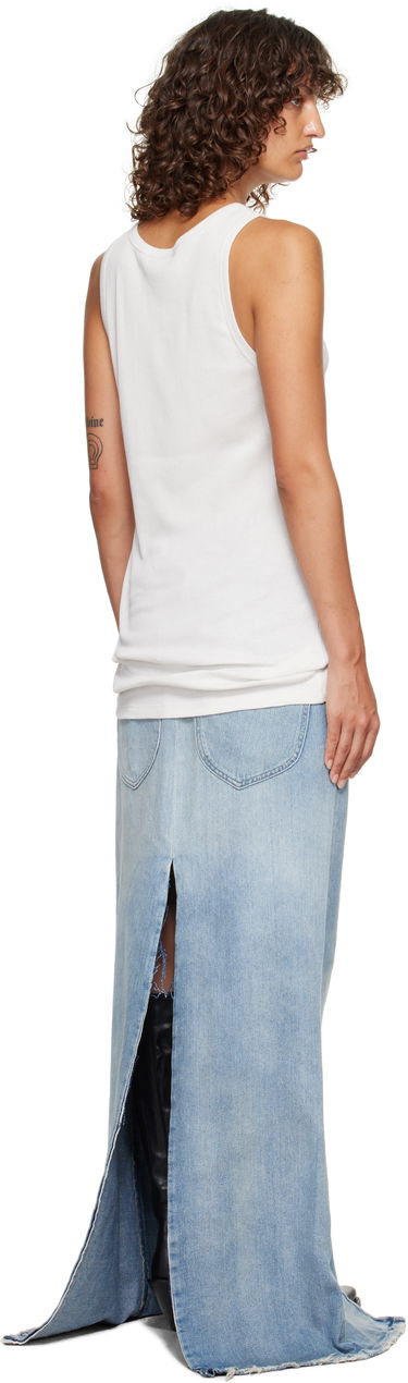 Linne Ann Demeulemeester Ann Demeulemeester Seva Ribbed Tank Top Vit | 2520-W-JTO20-FA659-003, 2