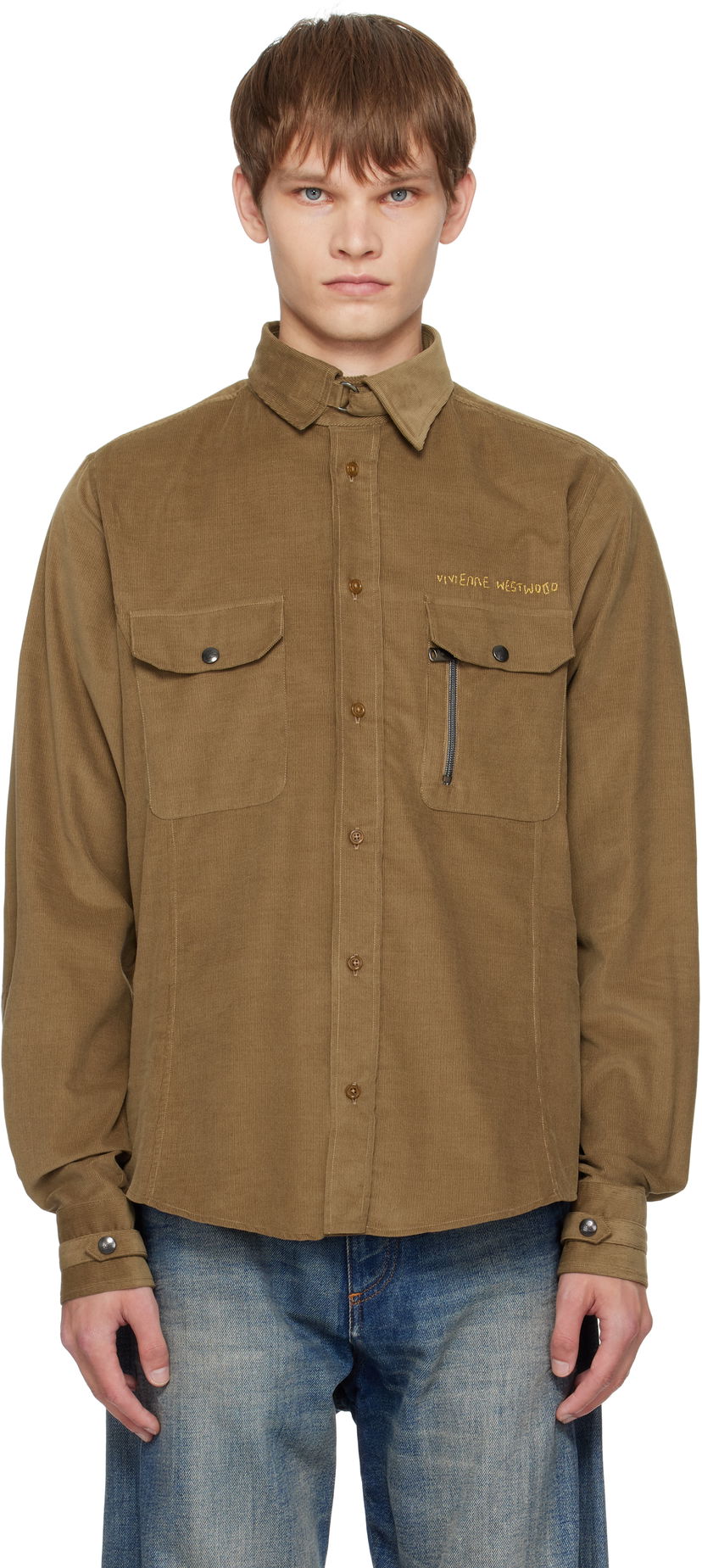 Skjorta Vivienne Westwood Vivienne Westwood Corduroy Button-Up Shirt Brun | 24010042-W0186-