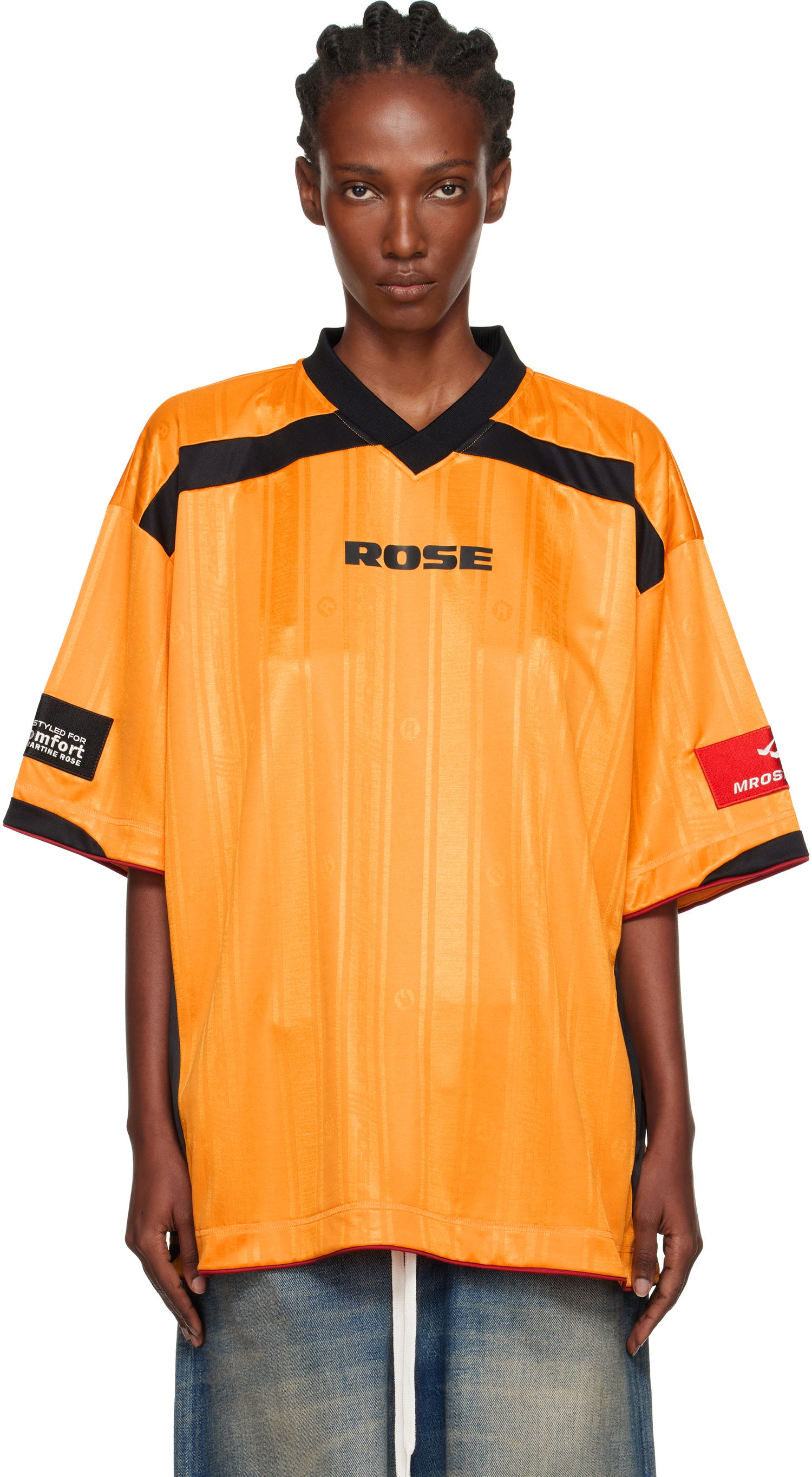 T-shirt Martine Rose Martine Rose Printed Football T-Shirt Orange | 197JT14307, 0