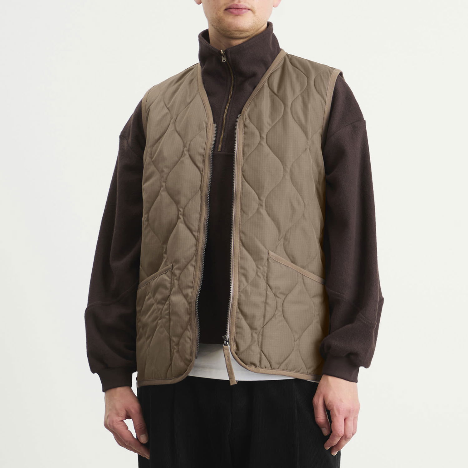 Väst TAION Military Quilted Zip Vest Beige | TAION-001ZML-1-DKH, 0