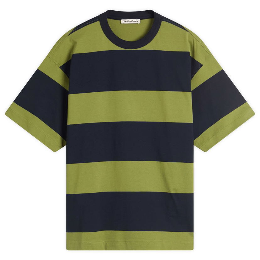 T-shirt YMC YMC Triple Stripe T-Shirt, Size Large Grön | P6YMD-40
