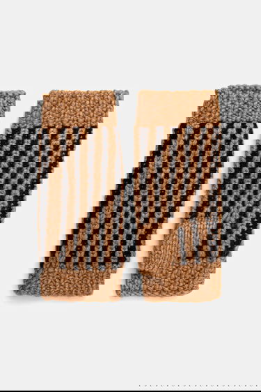 Tillbehör UGG CHUNKY Knitted Striped Wool Blend Hat and Fingerless Gloves Set Flerfärgad | 103605, 2