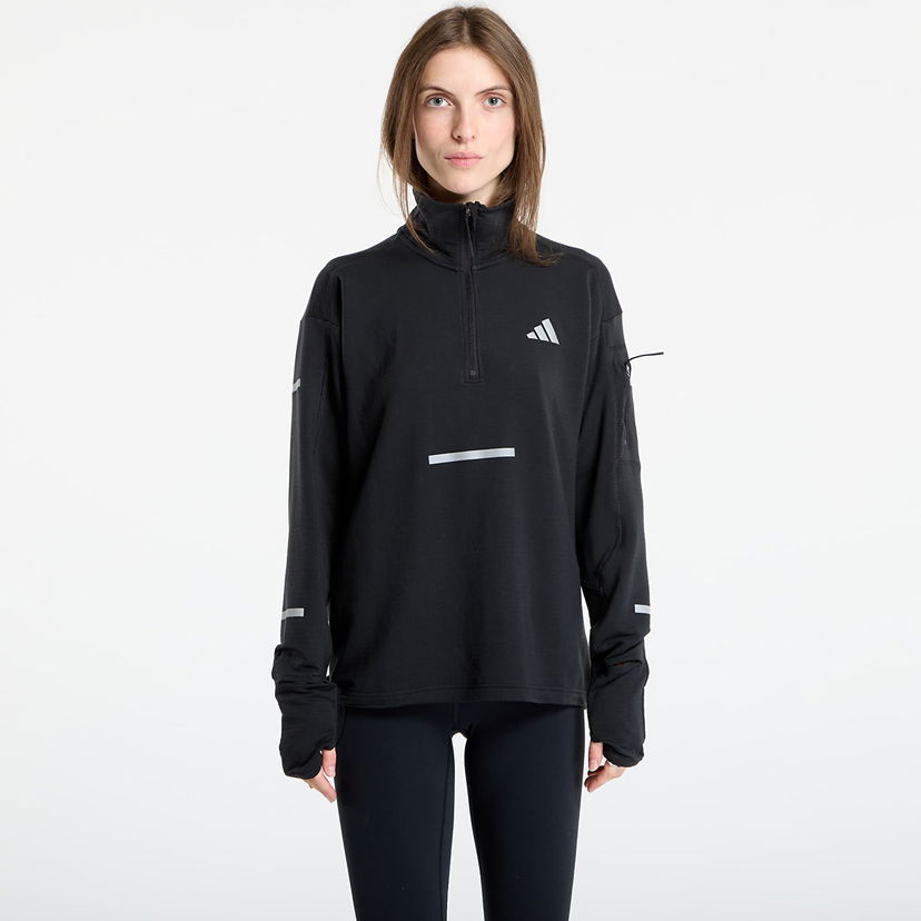 Sweatshirt adidas Performance Adi365 Running Climawarm+ Half-Zip Sweatshirt Svart | JP3842