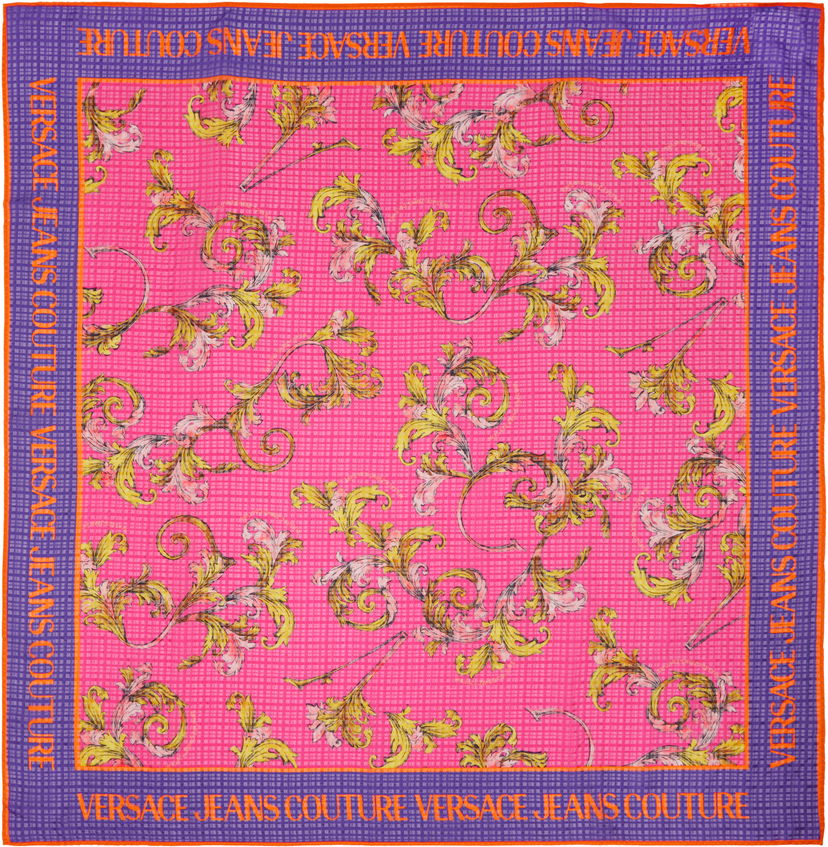 Halsduk Versace Versace Jeans Couture Barocco Silk Foulard Scarf Rosa | E78HA7H02_EZG353