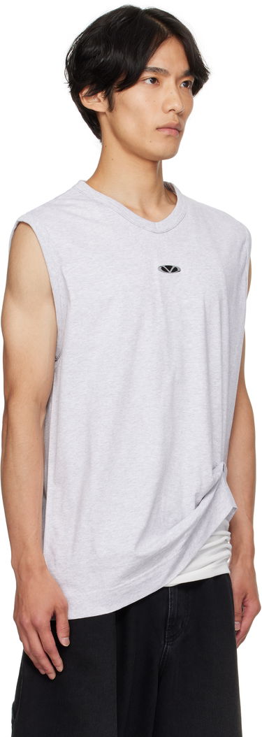 Linne VETEMENTS Vetements Oval Logo Jersey Tank Top Grå | UH76TR550G, 1
