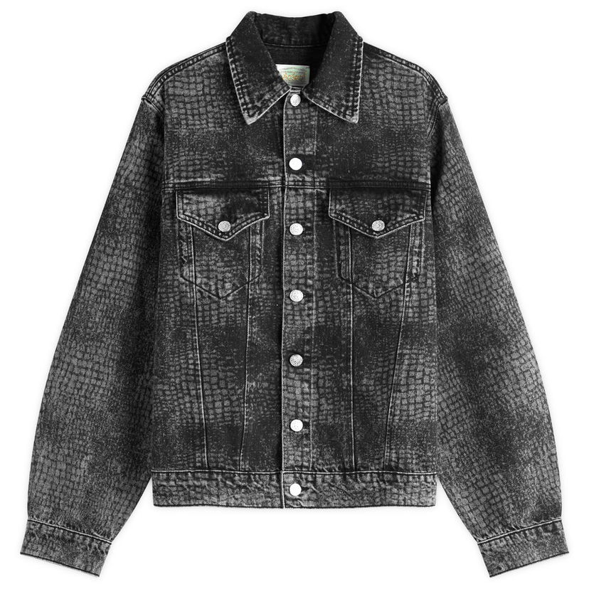 Jacka Aries Aries Lasered Croc Trucker Jacket, Size Large Svart | AR70101-BLK