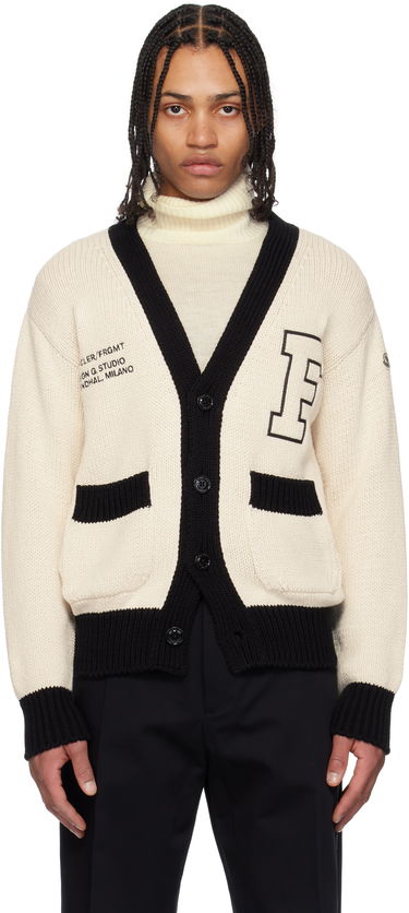 Sweater Moncler Moncler Genius x FRGMT Hiroshi Fujiwara Embroidered Cotton Cardigan Beige | K109U9B00001M5206, 0
