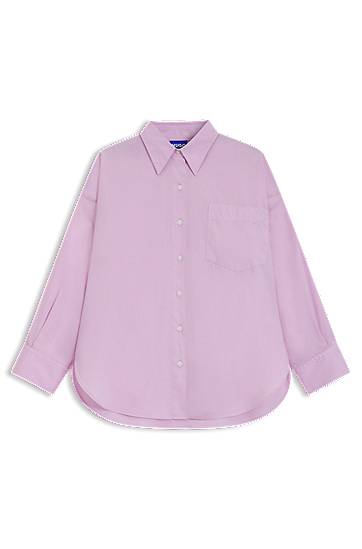 Skjorta BOSS Oversized Cotton Poplin Blouse Rosa | 50542970