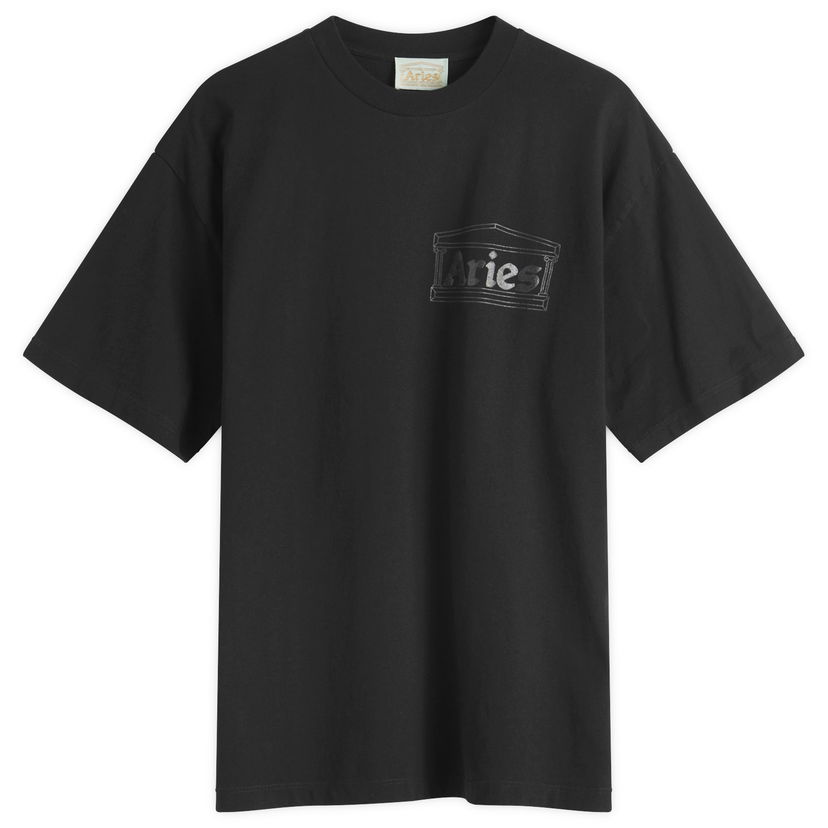 T-shirt Aries Men's Temple T-Shirt, Size Large Svart | AR60000-BLK