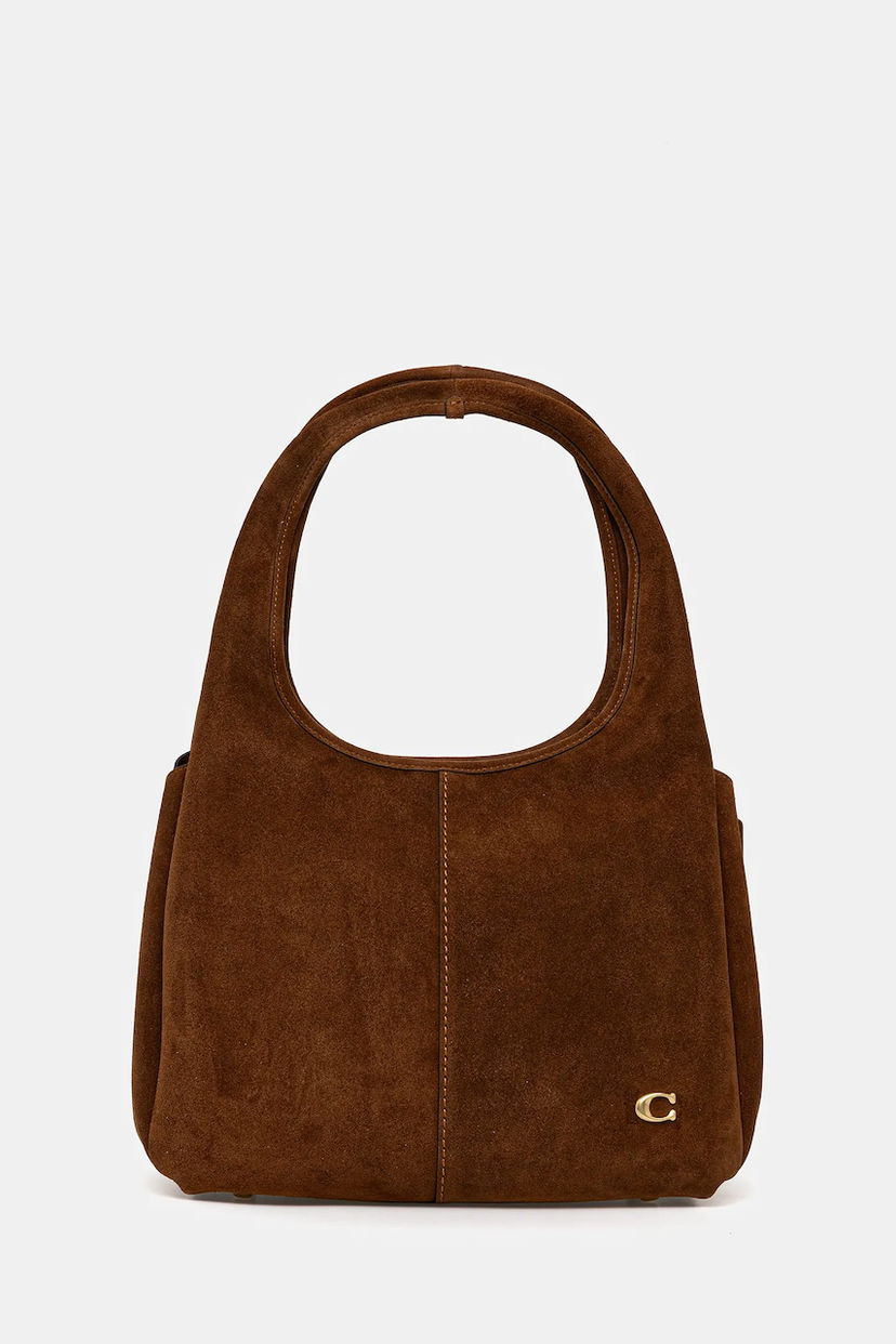 Axelväska Coach Coach Lana Suede Shoulder Bag Brun | CBZ96