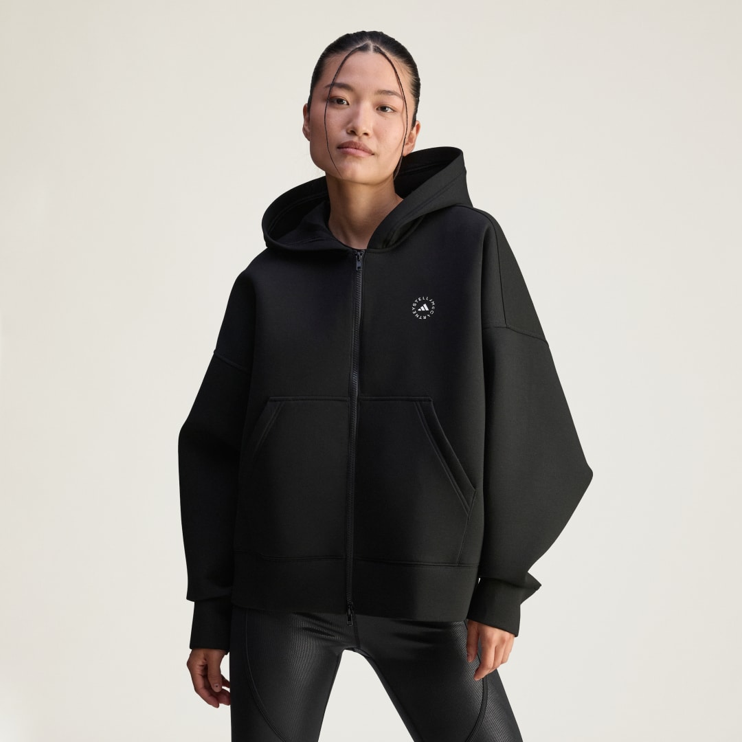 Sweatshirt adidas Performance Stella McCartney Scuba Full-Zip Hoodie Svart | JV7036, 0