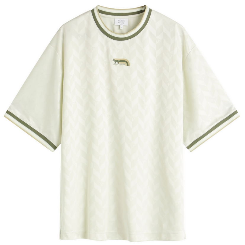 T-shirt MAISON KITSUNÉ Maison Kitsuné Jacquard Flash Fox Oversize T-Shirt Vit | OM00118KJ7021-0170