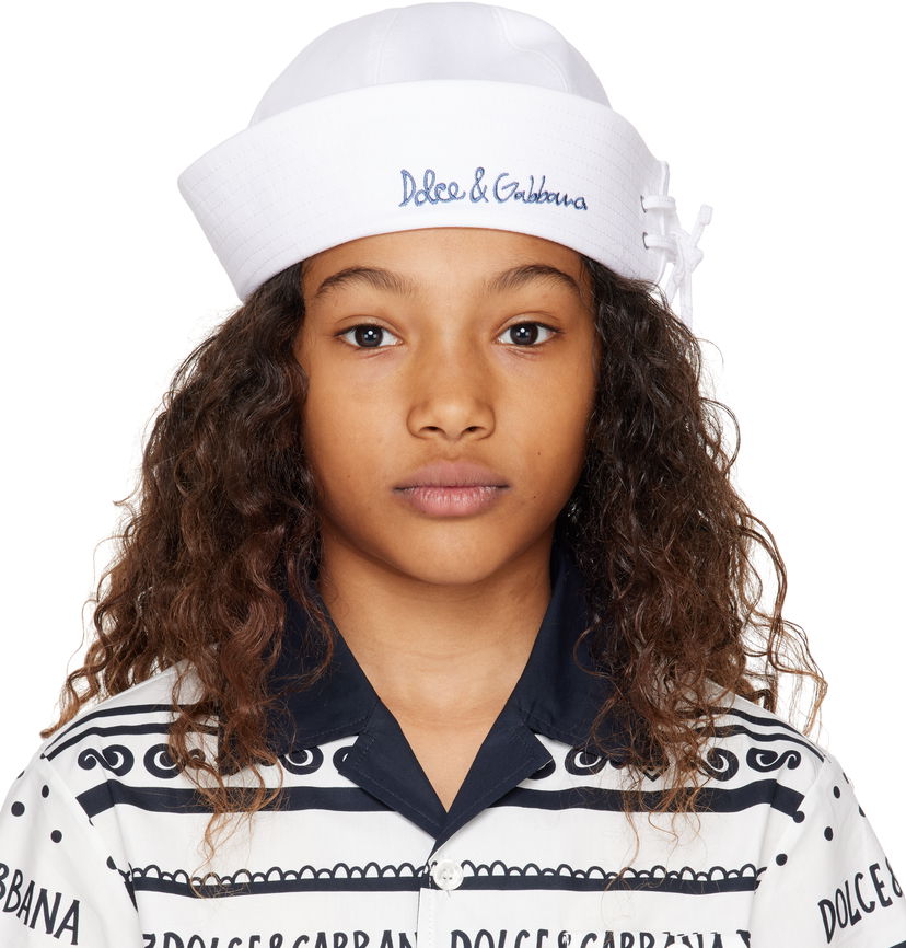 Hatt Dolce & Gabbana Dolce&Gabbana Embroidered-Logo Sailor Hat Vit | LB5H53 G7O3B