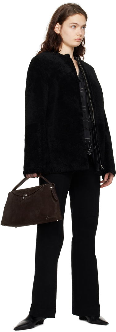 Jacka TOTEME TOTEME Zipped Teddy Shearling Jacket Svart | 251-WRO0184-LE0048, 3