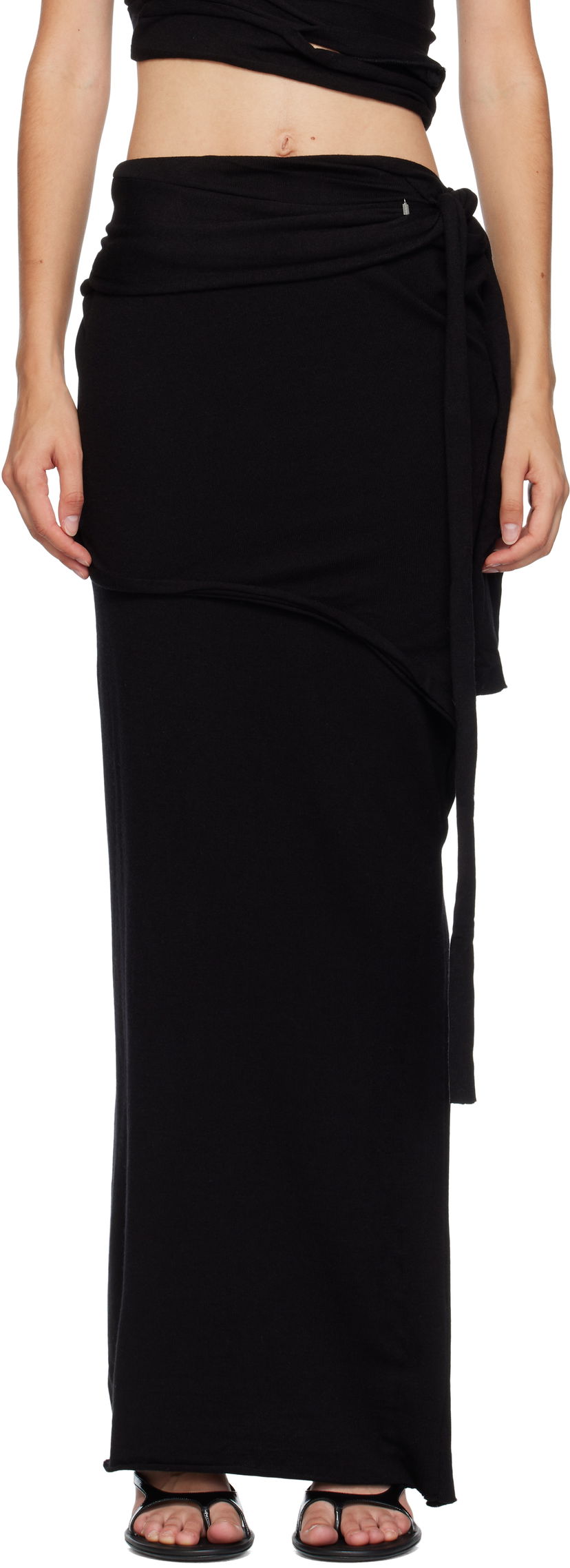 Kjol Ottolinger Ottolinger Lounge Drape Maxi Skirt Svart | 107-302007-01