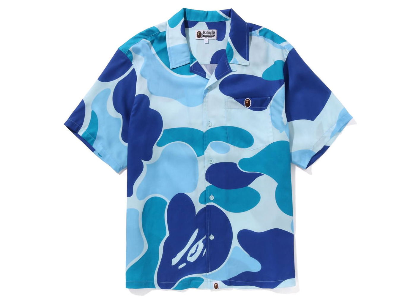 Skjorta BAPE ABC Camo Open Collar Shirt Blå | 1J20-132-002, 0