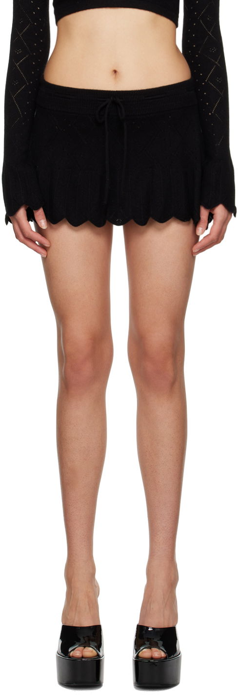 Kjol GUIZIO Guizio Scalloped Miniskirt Svart | DGF22M603_BLK