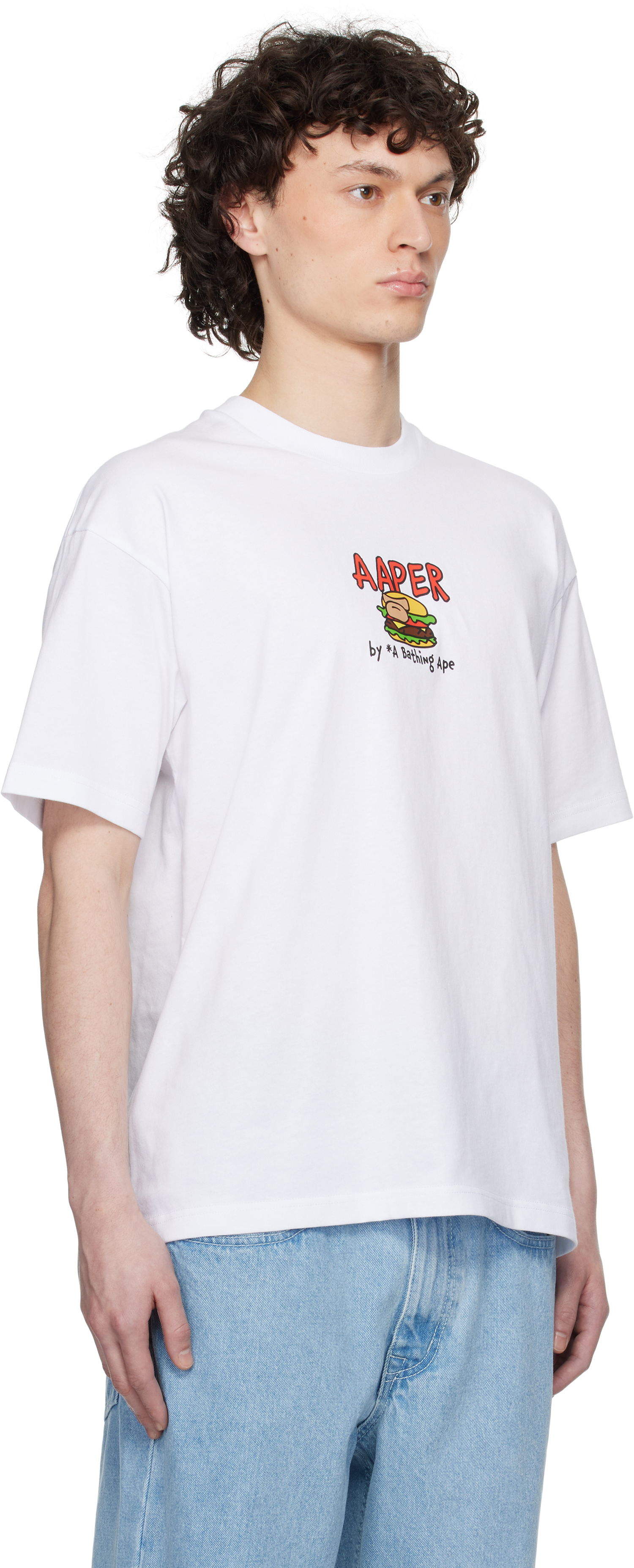 T-shirt AAPE by A Bathing Ape AAPE by A Bathing Ape 'AAPER' Graphic Short Sleeve T-Shirt Vit | AAPTEM1612XXNWHX, 1