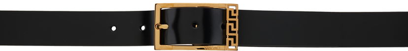 Bälten Versace Black Greca Leather 3 CM Belt Svart | 1015105_1A08779