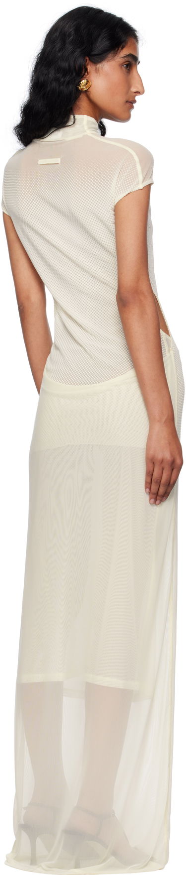 Klä Jean Paul Gaultier Jean Paul Gaultier Flock Maxi Dress Vit | 25/03-W-DR046-M001-03, 2