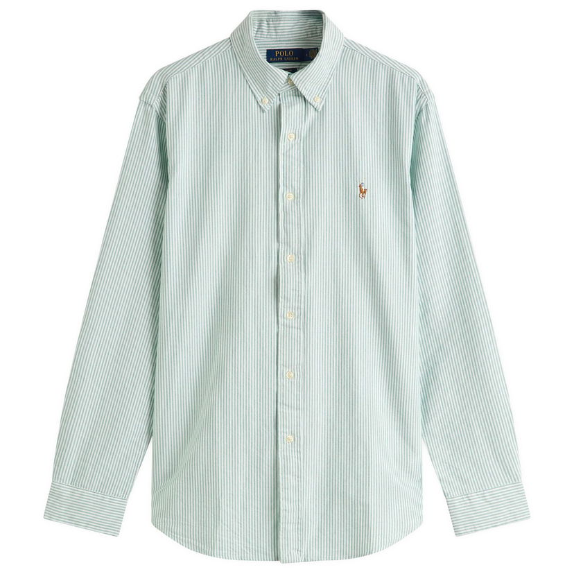 Skjorta Polo by Ralph Lauren Ralph Lauren Button-Down Striped Oxford Shirt, Size Large Grön | 710953704010-GRN