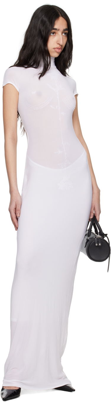 Klä Jean Paul Gaultier Jean Paul Gaultier Viscose Jersey Sleeveless Maxi Dress Vit | 25/34-F-RO389I-J082-11, 3