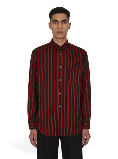 Skjorta Comme des Garçons Yarn Dyed Stripe Shirt Svart | FI-B017 1
