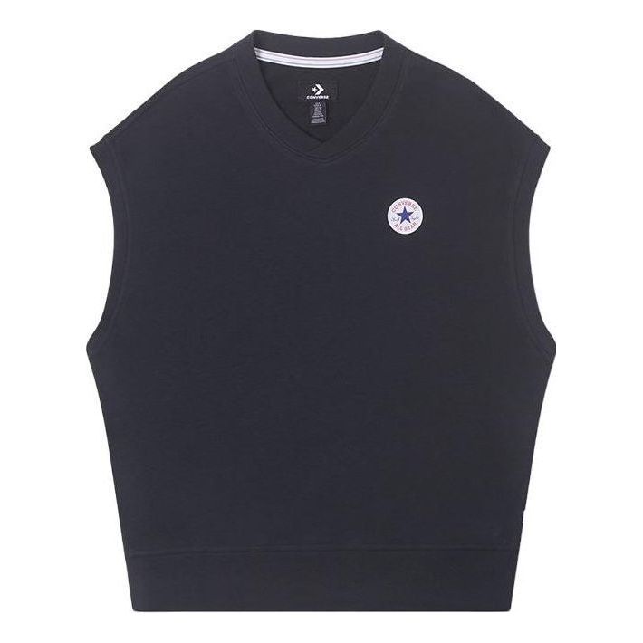 Väst Converse Knitted V-neck Vest Svart | 10025908-A02