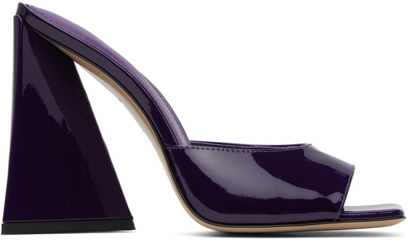 Tillbehör The Attico Attico Devon Patent Leather Heeled Mules Purpur | 241WS000 L002