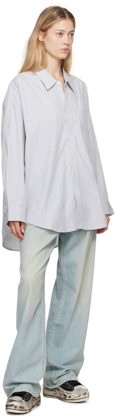 Skjorta R13 R13 Drop Neck Striped Shirt Blå | R13W7469-302, 3