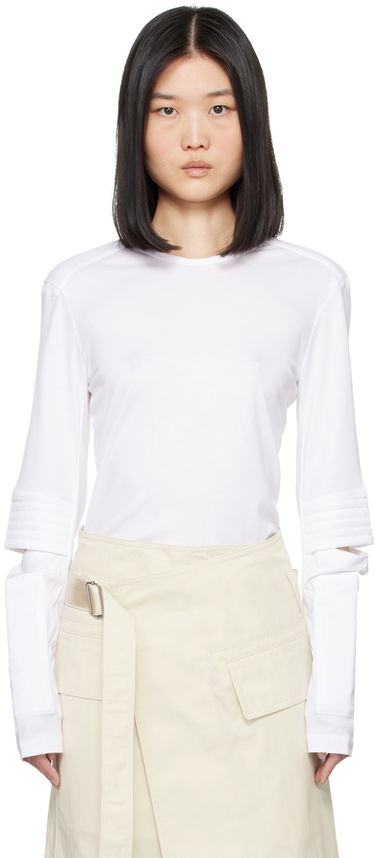 T-shirt Helmut Lang Helmut Lang Astro Crew Long Sleeve T-Shirt Vit | O05HW502, 0