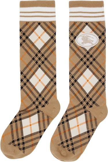 Strumpor Burberry Burberry Argyle Check Stretch Cotton Blend Socks Beige | 8113535, 1