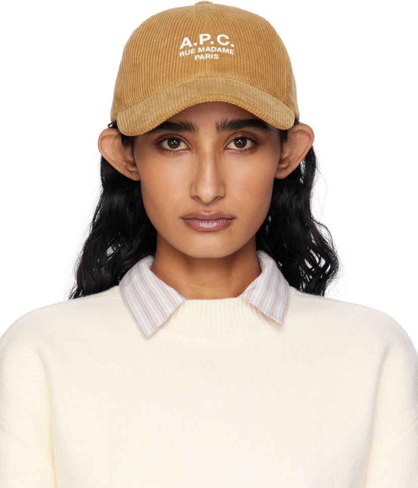 Keps A.P.C. A.P.C. Charlie 'Rue Madame' Corduroy Baseball Cap Beige | COHBB-M24163