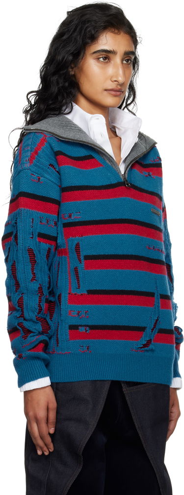 Sweater Andersson Bell Andersson Bell Stripe Jacquard Half Zip-Up Sweater Blå | atb1331m, 1