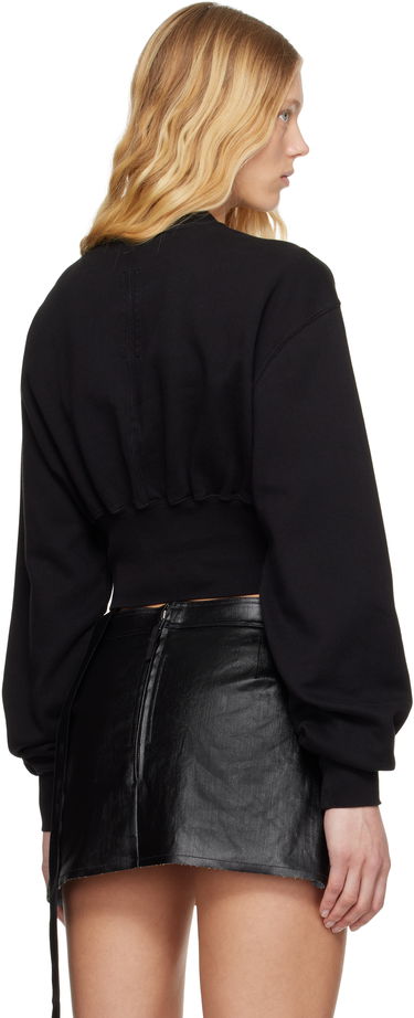 Sweater Rick Owens Rick Owens DRKSHDW Hollywood Tatlin Cropped Sweatshirt Svart | DS01E3225 FP, 2