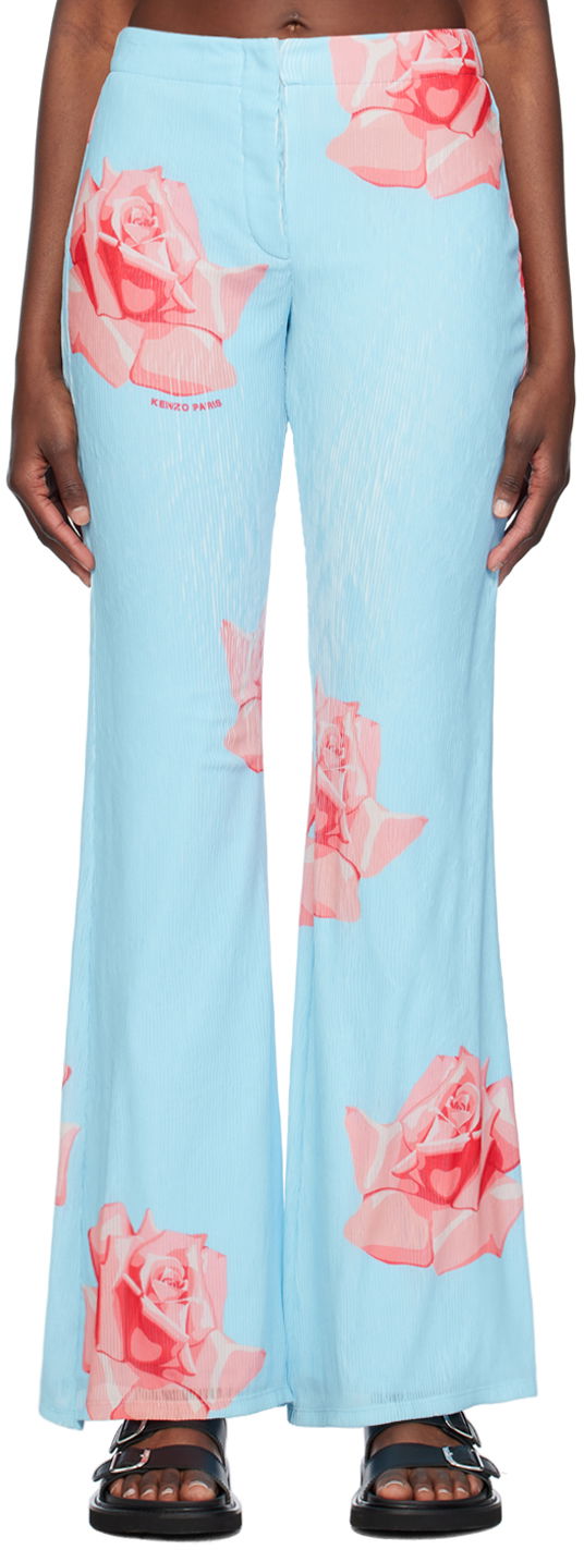 Byxor KENZO Paris Rose Trousers Blå | FE52PA0859E1