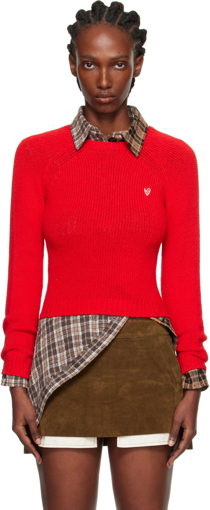 Sweater Acne Studios Acne Studios Cropped Crewneck Sweater Röd | A60597-