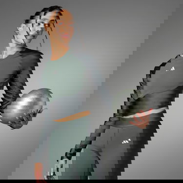 Crop top adidas Performance Hyperglam Shine Training Crop Long Sleeve Top Grön | IN6814, 3