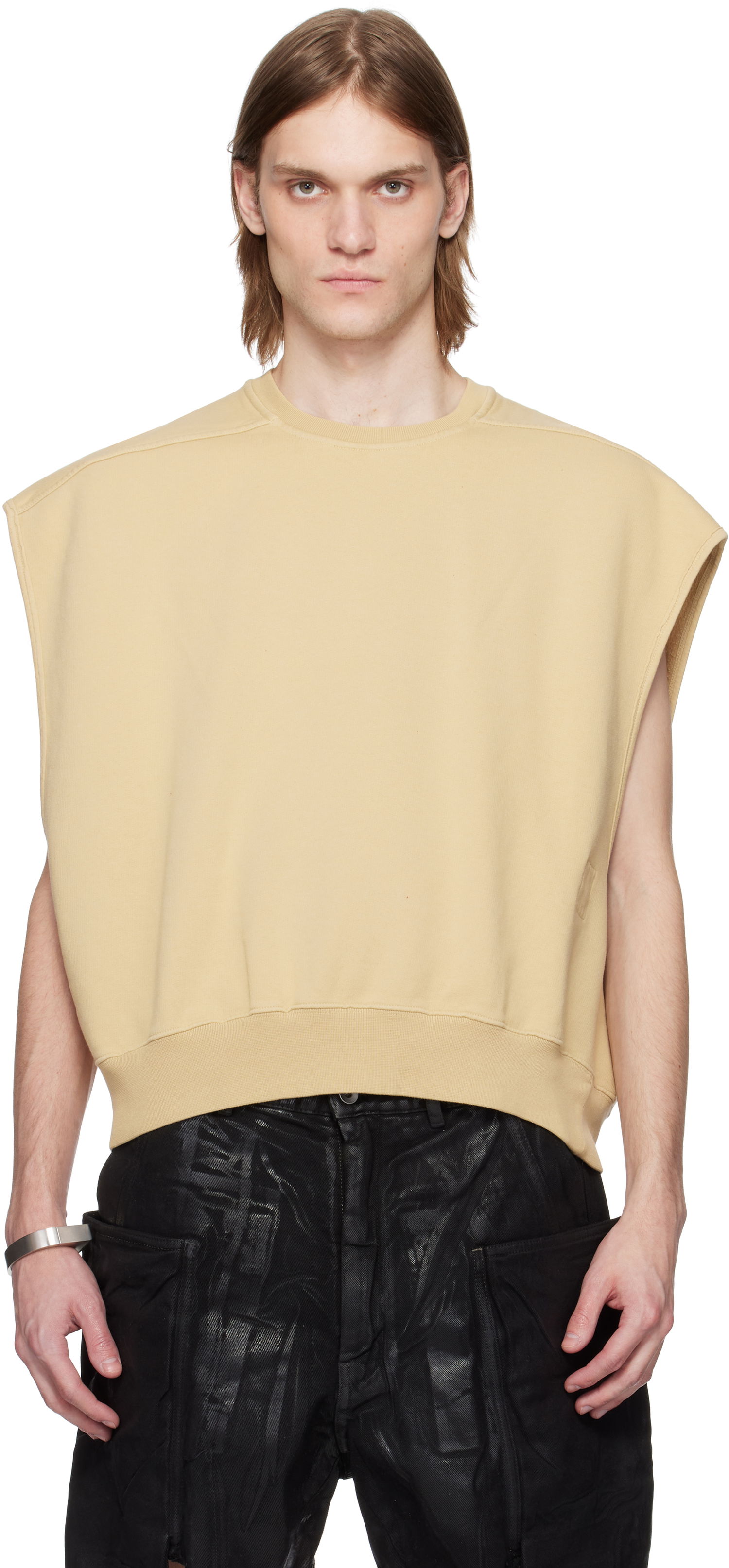 Sweater Rick Owens Rick Owens DRKSHDW Hollywood Jumbo Tatlin Sleeveless Sweatshirt Beige | DU01E3160 F, 0