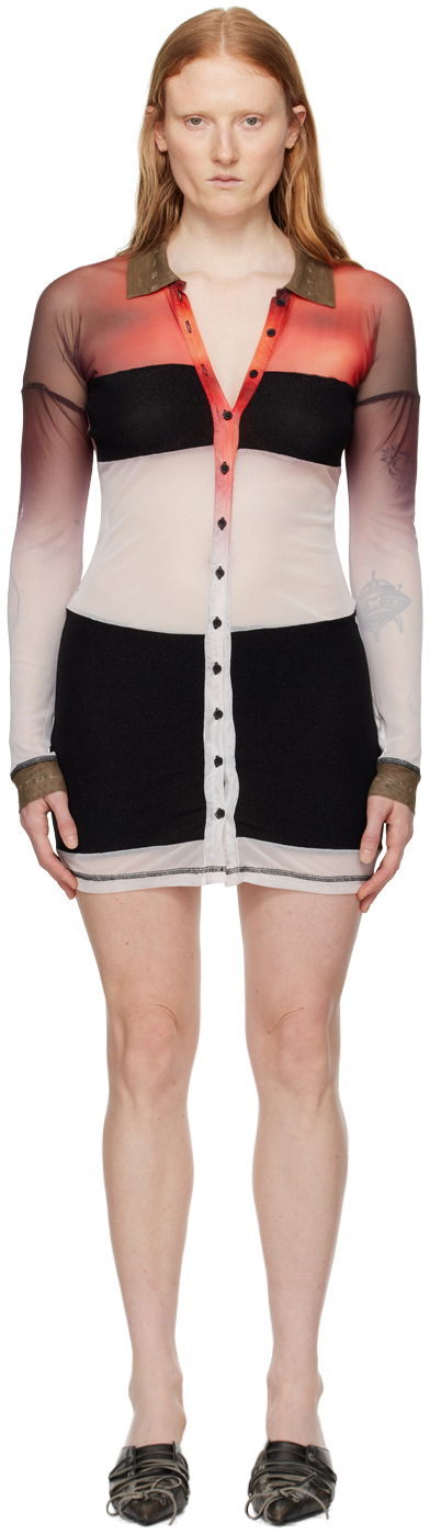 Klä Ottolinger Ottolinger Semi-Sheer Button-Front Minidress Flerfärgad | 103102, 0