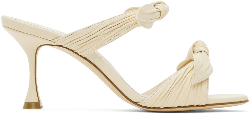 Tillbehör Manolo Blahnik Manolo Blahnik Lollo Knotted Heeled Sandals Vit | 224-1604