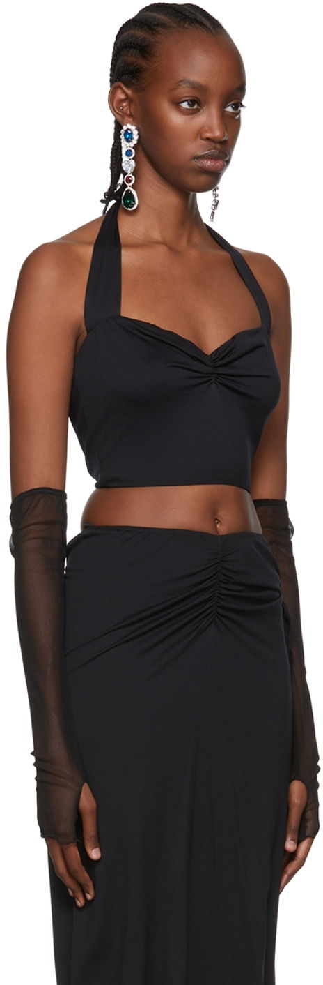 Linne Anna Sui Exclusive Ana Black Halter Neck Tank Top Svart | 522C20, 1