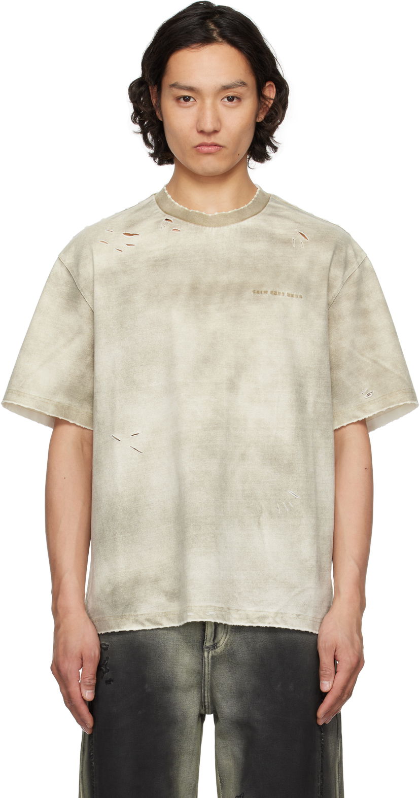 T-shirt Feng Chen Wang Feng Chen Wang Sandwashed T-Shirt Beige | FUS19TS03