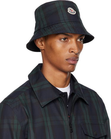 Hatt Moncler Moncler Reversible Black Watch Tartan Bucket Hat Mörkblå | K20913B00027M7661, 1