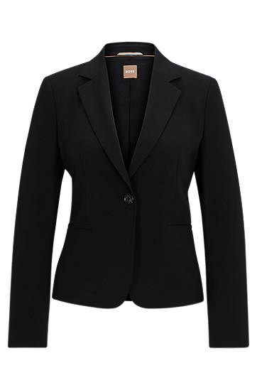 Jacka BOSS Regular-Fit Virgin Wool Blazer Svart | 50490020