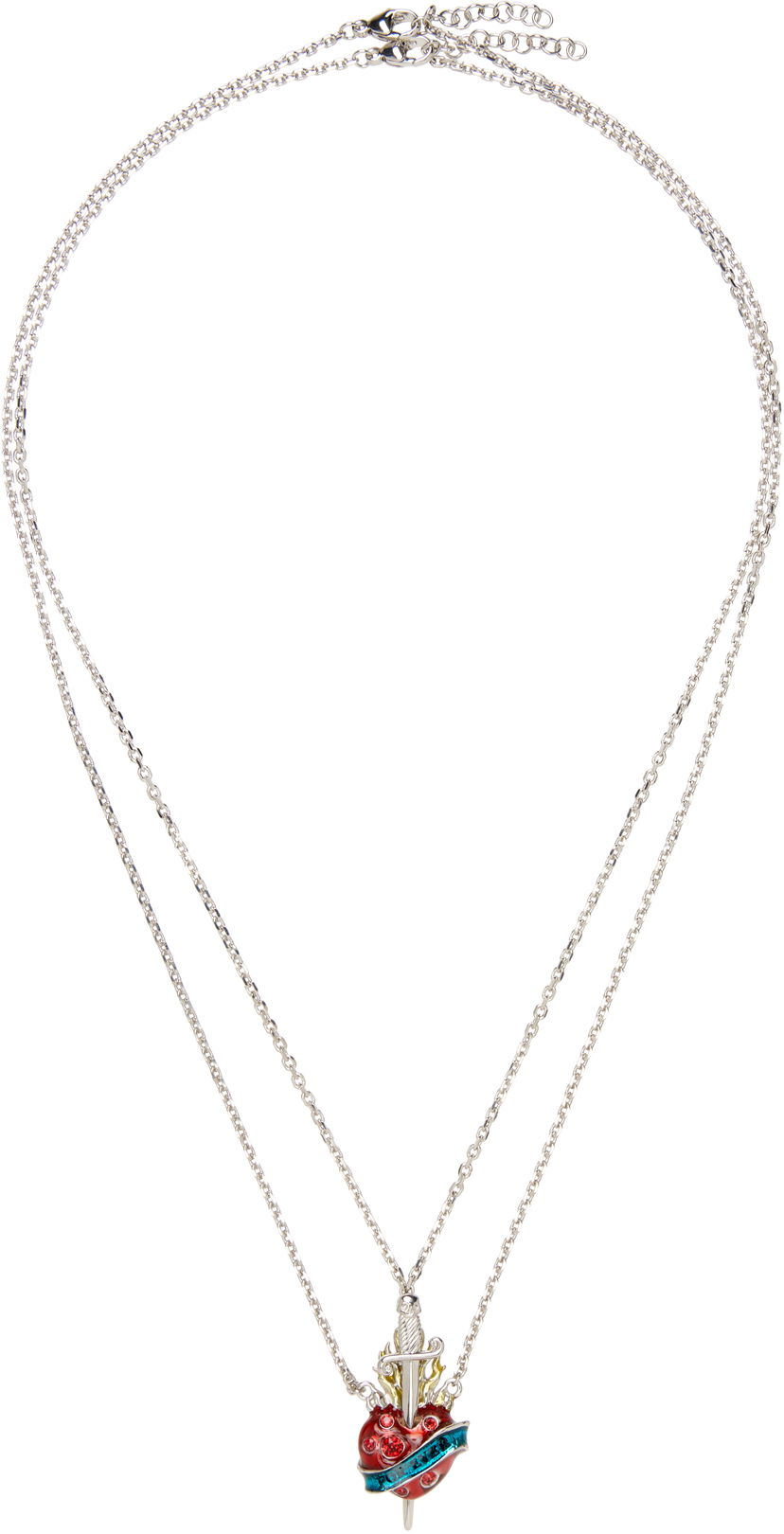 Halsband Jean Paul Gaultier Jean Paul Gaultier Double-Chain 'The Heart' Pendant Necklace Flerfärgad | 24/25-U-CO017-X042-91