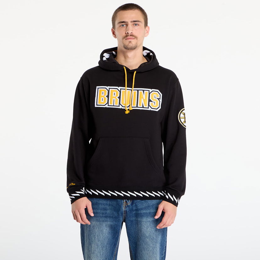 Sweatshirt Mitchell & Ness Mitchell & Ness NHL Playmaker Fleece Hoodie Vintage Logo Bruins Svart | TH11148-BBNBLCK