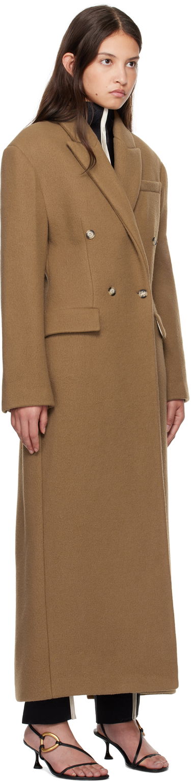 Rockar Nanushka Nanushka Ferris Double-Breasted Long Coat Brun | NW24FWOW40076, 1
